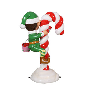 Santa Elf On Candy Cane (green