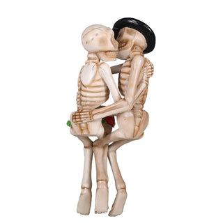 KISSING SKELETON ON A BENCH
