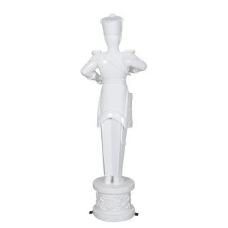 Soldier Playing Drum Metallic White